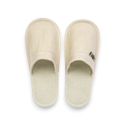 Тапочки для бани, полиэфир 70%, шерсть 30%, белые, «Добропаровъ»