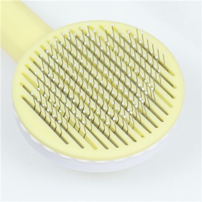 Пуходёрка, 7.7×19.1 см, с функцией самоочистки, пластик, жёлтая