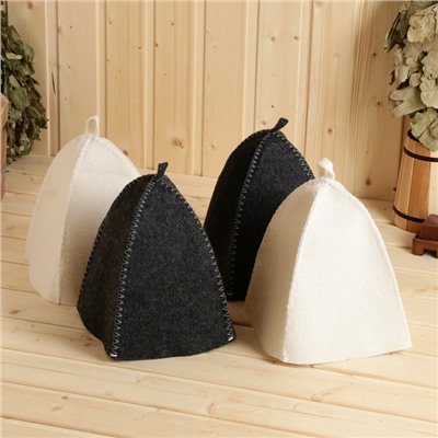 Набор шапок для бани и сауны «Классический», 4 предмета, полиэфир, тёмный/светлый, «Добропаровъ»