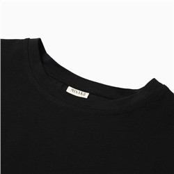 Футболка с кулиской женская MINAKU REGULAR FIT, чёрная, размер 44