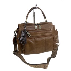 Женская сумка из искусственной кожи, цвет шоколад