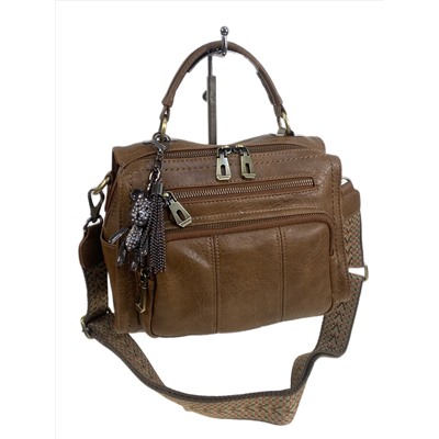 Женская сумка из искусственной кожи, цвет шоколад