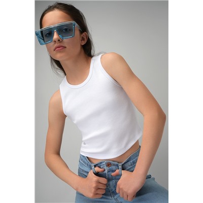 Майка-топ в рубчик для девочки Happyfox