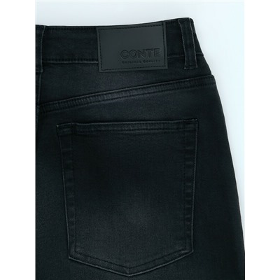 Актуальная коллекция CONTE CON-800 Чёрные джинсы wide leg с дополнительной петлёй для кастомизаций