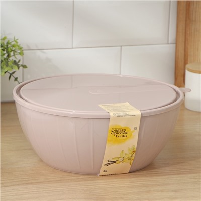 УЦЕНКА Салатник крышка другого цвета 5 л Vanilla, микс