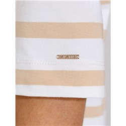 Свободная футболка в широкую полоску из премиального хлопка с эластаном