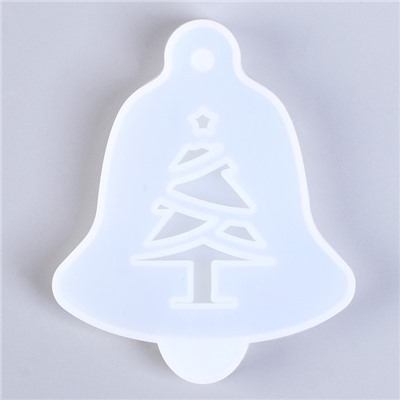 Молд силикон, подвеска «Колокольчик с елочкой»