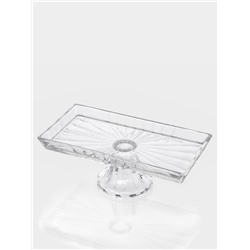 Блюдо «Шубница». 27.4×14×10 см, на ножке, стекло, прозрачная