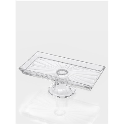 Блюдо «Шубница». 27.4×14×10 см, на ножке, стекло, прозрачная