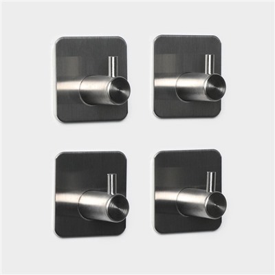 Крючки самоклеящиеся Stölz, 4 шт., для ванной комнаты, 4.5×4.5×3 см, хромированные