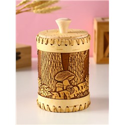 Туес шитый «Осень», банка для хранения, береста