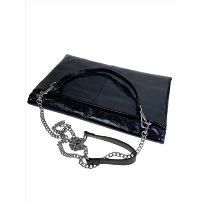 Женская сумка из натуральной кожи, цвет  черный