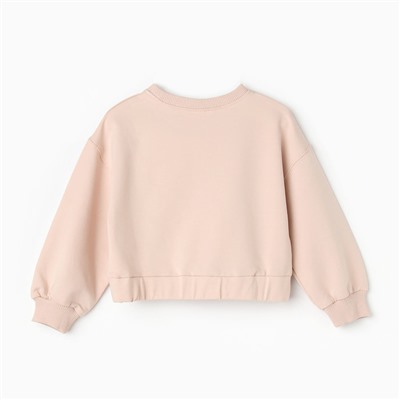 Комплект для девочки (свитшот, брюки), цвет кремовый, рост 98 см