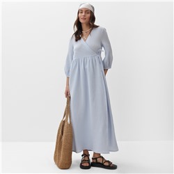 Платье на запах миди женское MIST Summer time, размер 40-42, голубое