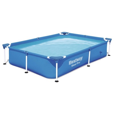 Бассейн каркасный Bestway Steel Pro 56401, 221×150×43 см, прямоугольный