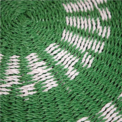 Ковёр на пол круглый пластиковый «Кольца», 80 см, пластик, зелёный