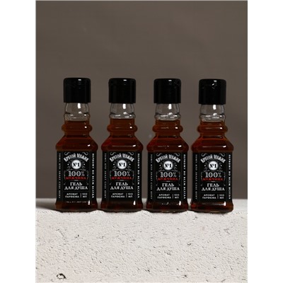 Гель для душа «Крутой мужик», набор 4 шт. × 100 мл, Чистое счастье