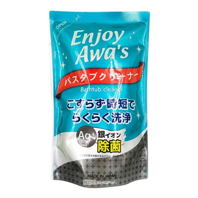 Чистящая спрей-пена с ароматом цитрусов с ионами серебра для ванны (сменная упаковка) Enjoy Awa’s Bathtub Cleaner Rocket Soap, Япония, 300 мл Акция