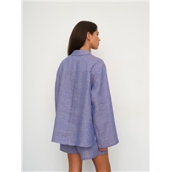 Рубашка короткая  S021_Olympic Blue/Голубой меланж