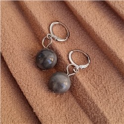 Серьги бижутерия висячие серый Агат, 1028, арт.218.078