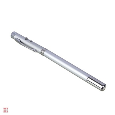 Ручка - выдвижная указка, магнит, 1 LED + лазер, 3xLR41, пластик, металл, 18х3,5см