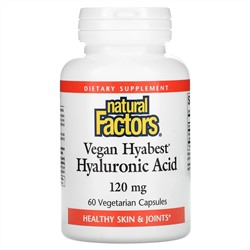 Natural Factors, Vegan Hyabest Hyaluronic Acid, 120 mg, 60 Vegetarian Capsules
