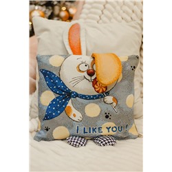 Наволочка декоративная 32х32 Зайчик Ты мне нравишься НАТАЛИ, 1075228