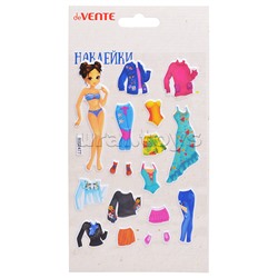 Наклейки мягкие "Одевайка модель" размер карточки 10x15 см, puff, объемные, многоразовые