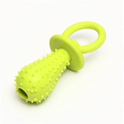 Жевательная игрушка для собак «Соска», 10×3 см, TPR, салатовая