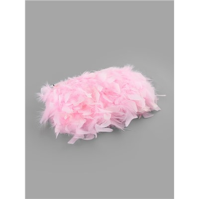 Перья индюка декоративные, на ленте, 13-17 см, 5±0.5 м, розовые