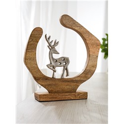 Сувенир интерьерный в деревянном кольце «Оленёнок», 33×8×34 см