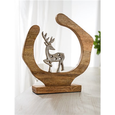 Сувенир интерьерный в деревянном кольце «Оленёнок», 33×8×34 см