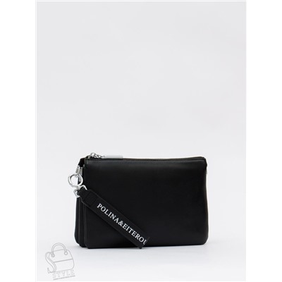 Сумка женская кожаная 9376-2Y black Polina&Eiterou  в Новосибирске