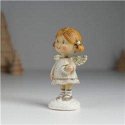 Фигурка полистоун «Ангелочек с хвостиками, в сером платьице», 4.5×3.5×8.5 см, МИКС