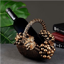 Подставка для бутылки «Корзина с виноградом», под бронзу с позолотой, 20×25×22 см