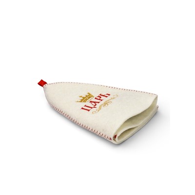 Шапка для бани и сауны «Царь», полиэфир 70%, шерсть 30%, белая