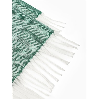 Плед «Милан» 150×200 см, белый/зелёный