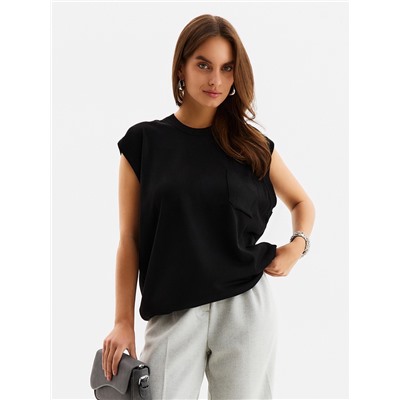 Жилет MINAKU: Knitwear collection цвет черный, размер 48