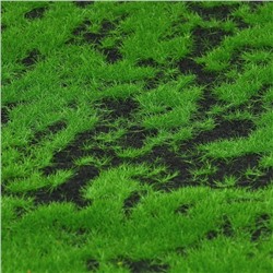 Мох искусственный, декоративный, полотно 1×1 м, зелёный на чёрном, Greengo
