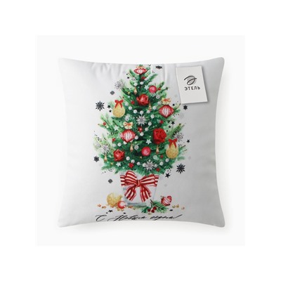 Подушка новогодняя Этель «Новогодняя ель», 40×40 см, 100% п/э, велюр