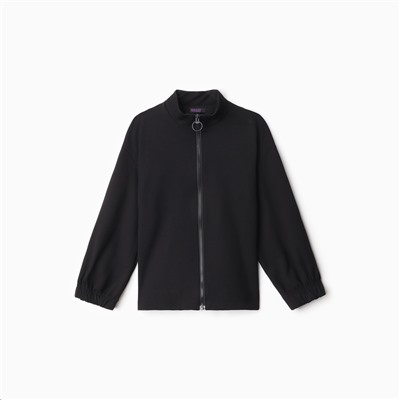 Ветровка (бомбер) для девочки MINAKU: Casual Collection KIDS, чёрная, рост 146 см