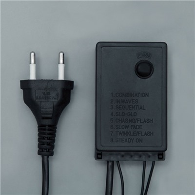 УЦЕНКА Гирлянда «Бахрома» 4×0.6 м, IP44, тёмная нить, 180 LED, свечение синее, 8 режимов, 220 В