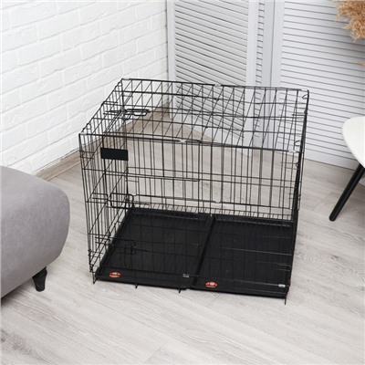 Клетка для собак 70×50×60 см, чёрная