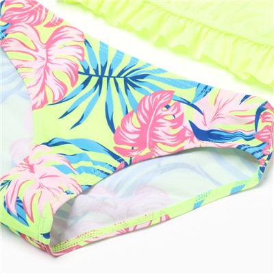 Купальник раздельный для девочек, цвет салатовый, рост 110-116 см