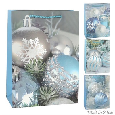 Пакет подарочный 18х24х8.5 / 10220-S /уп 12/720/Новый год микс