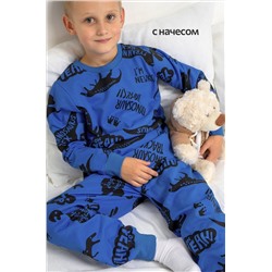 Хлопковая пижама для мальчика из футера с начесом Happyfox