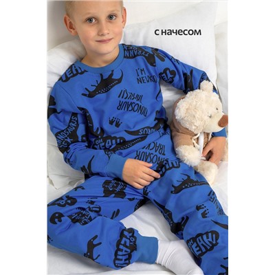 Хлопковая пижама для мальчика из футера с начесом Happyfox