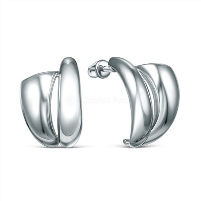 Серьги-пусеты из серебра родированные С-4248-Р