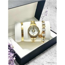 Подарочный набор для женщин часы, 2 браслета + коробка #22864458