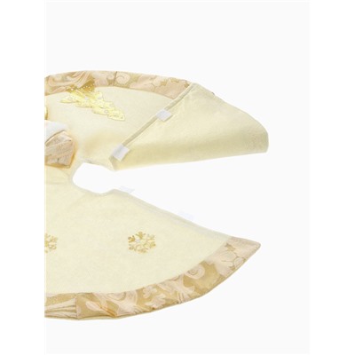 Коврик под ёлку «Снеговик и ёлочки» d=57 см, бело-золотой